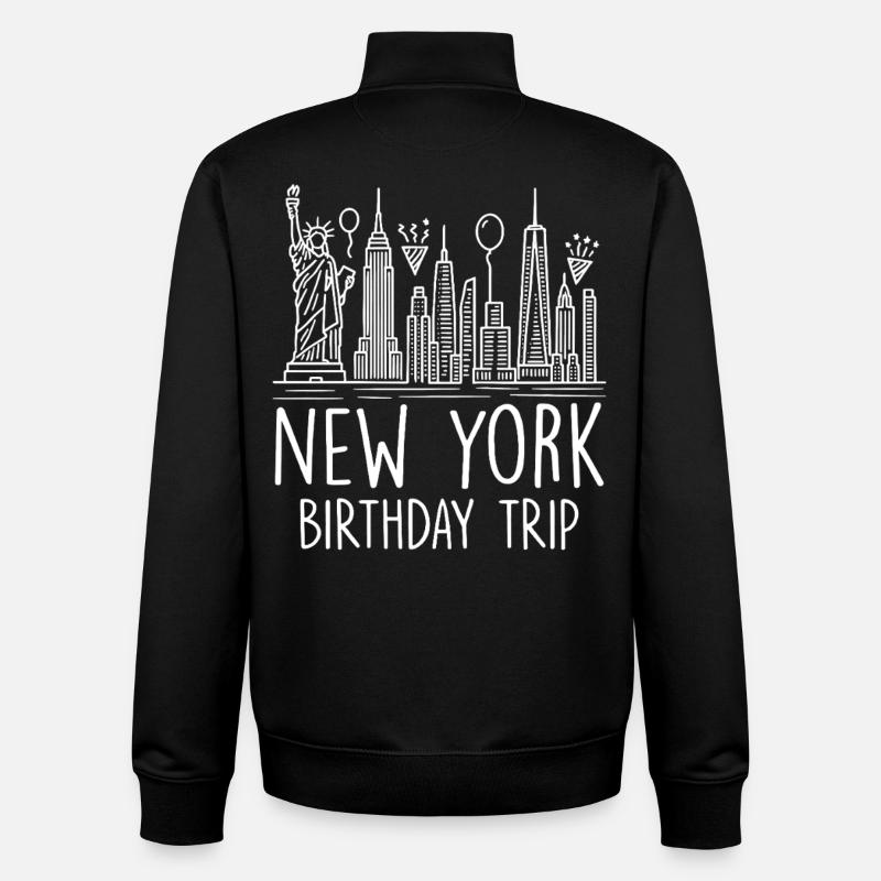 New York Birthday Trip - Unisex Organic Zip Sweatshirt von Stanley/Stella - Schwarz