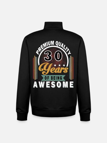 30 Years Awesome Anniversary - Unisex Organic Zip Sweatshirt by Stanley/Stella - black