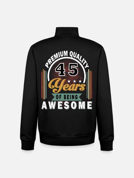 45 Years of Awesome Anniversary - Unisex Organic Zip Sweatshirt by Stanley/Stella - black