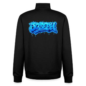 GRAFFITI NAME JOSEPH FOR PERFECT GIFT PRINTABLE - Unisex Organic Zip Sweatshirt by Stanley/Stella - black - Back - AI Model Male 185 light (185cm)
