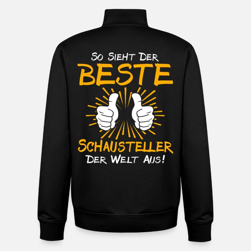 Idée de cadeau Showman - Sweat zippé unisexe en coton bio Stanley/Stella - noir