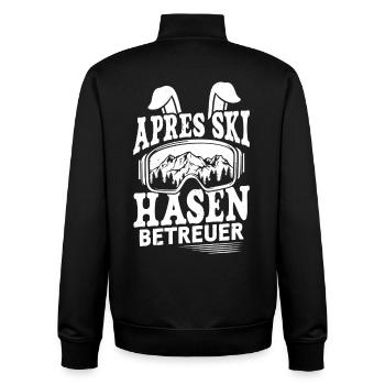 Moniteur de ski APRES-SKI LAPIN SUPERVISEUR Fun - Sweat zippé unisexe en coton bio Stanley/Stella - noir - Dos - AI Model Male 185 light (185cm)