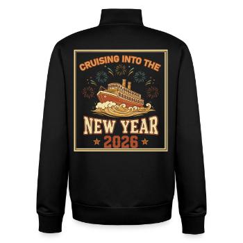 Voyages pyrotechniques en croisière dans la nouvelle année 2026 - Sweat zippé unisexe en coton bio Stanley/Stella - noir - Dos - AI Model Male 185 light (185cm)
