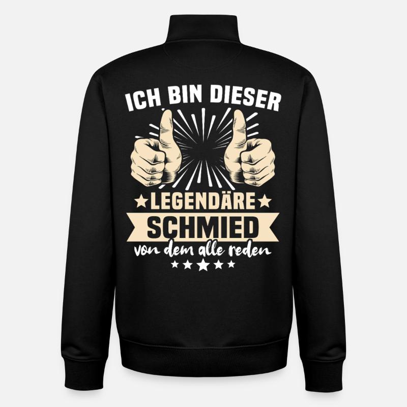 Blacksmith Sayings - Unisex Organic Zip Sweatshirt by Stanley/Stella - black