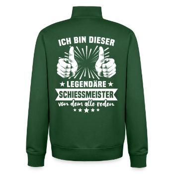 Shooting Master Legend - Unisex Organic Zip Sweatshirt by Stanley/Stella - bottle green - Back - AI Model Male 185 dark (185cm)