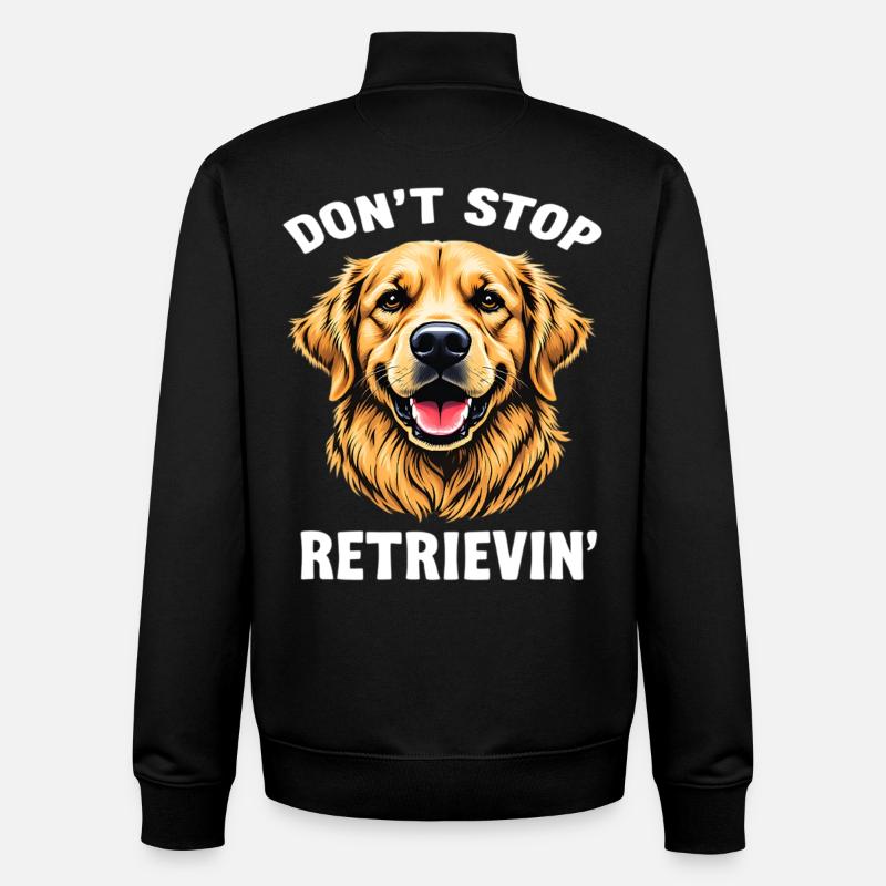 Don't Stop Retrievin Golden - Unisex Organic Zip Sweatshirt by Stanley/Stella - black