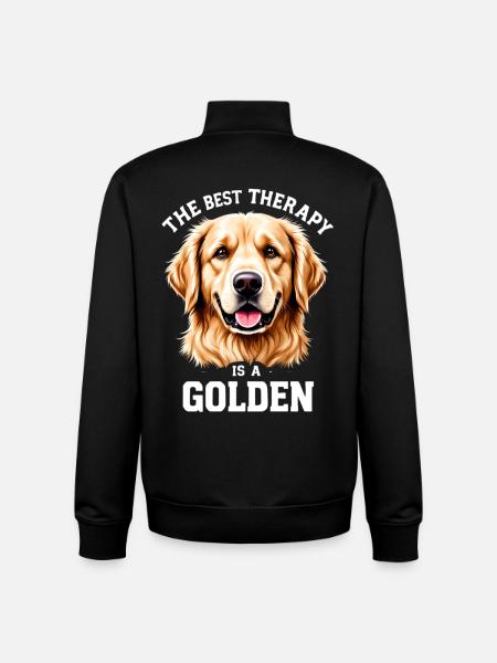 Best Therapy: Golden - Unisex Organic Zip Sweatshirt by Stanley/Stella - black