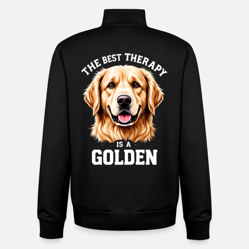 Meilleure thérapie : Golden - Sweat zippé unisexe en coton bio Stanley/Stella - noir