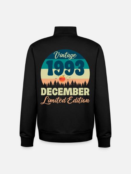 Birthday December 1993 Birthday Gift - Unisex Organic Zip Sweatshirt by Stanley/Stella - black
