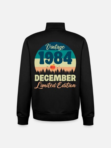 December 1984 Birthday Gift - Unisex Organic Zip Sweatshirt by Stanley/Stella - black
