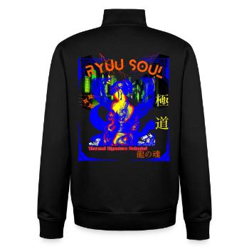 Streetwear Néon Geisha Thermique Dragon Soul - Sweat zippé unisexe en coton bio Stanley/Stella - noir - Dos - AI Model Male 185 light (185cm)