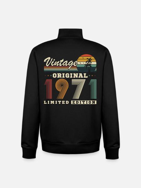 Originales Retro-Jubiläumsgeschenk von 1971 - Unisex Organic Zip Sweatshirt von Stanley/Stella - Schwarz