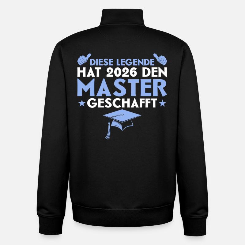 Examen de Master 2026 Réussi - Sweat zippé unisexe en coton bio Stanley/Stella - noir