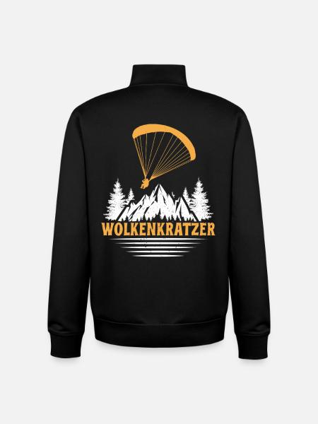 Paraglider SKYSCRAPER FUNNY - Unisex Organic Zip Sweatshirt by Stanley/Stella - black