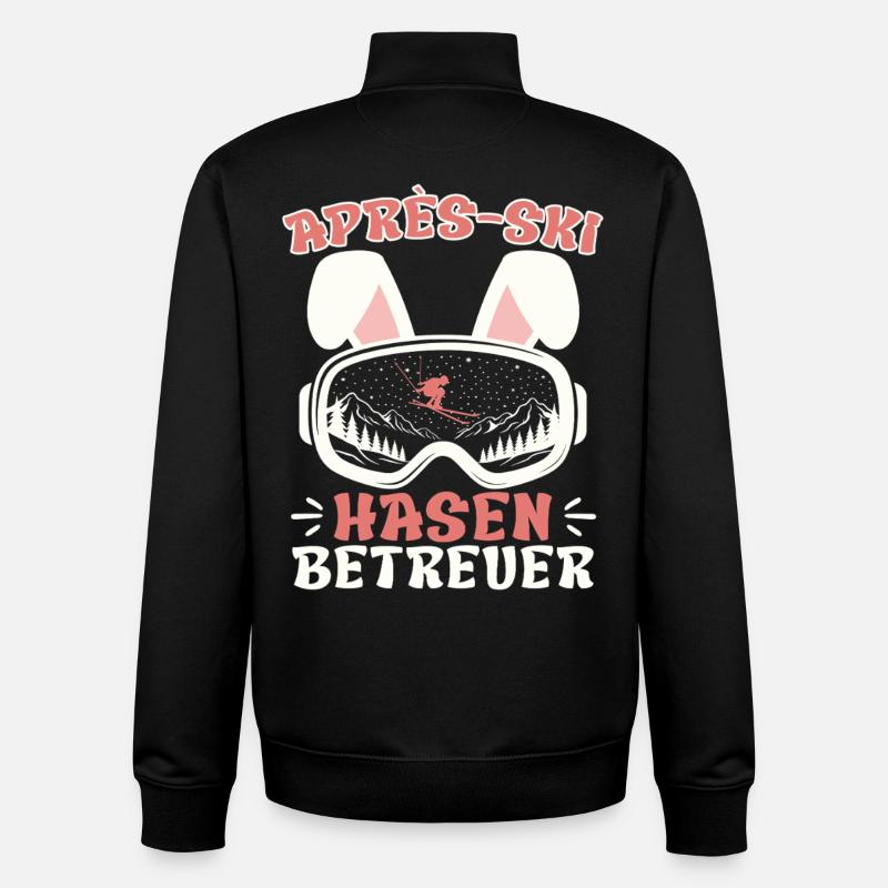 Après-ski RABBIT SUPERVISOR Fun - Unisex Organic Zip Sweatshirt by Stanley/Stella - black