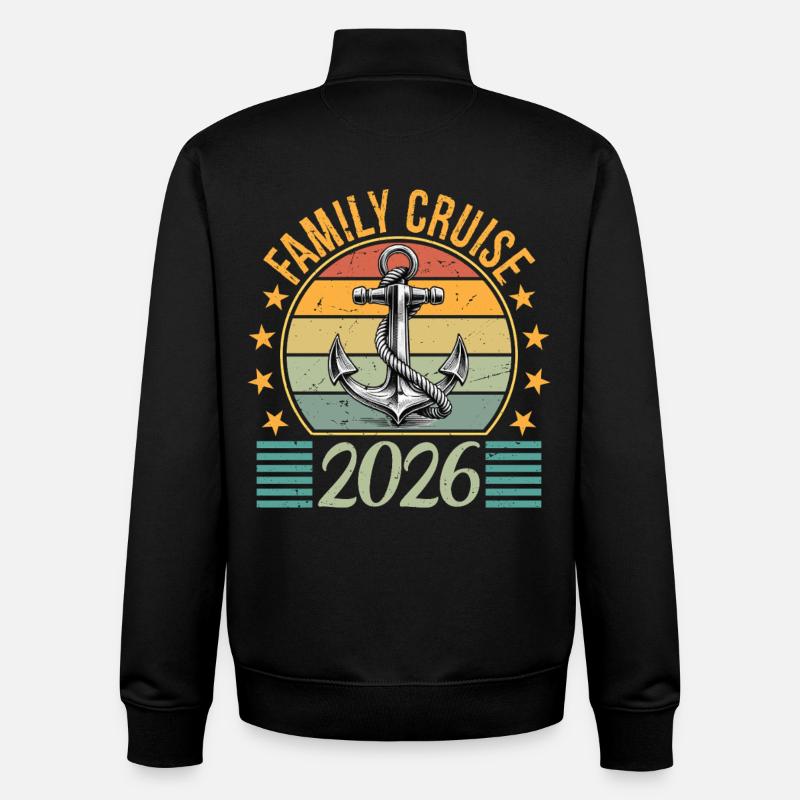 Croisière en famille Vacances d’été 2026 - Sweat zippé unisexe en coton bio Stanley/Stella - noir
