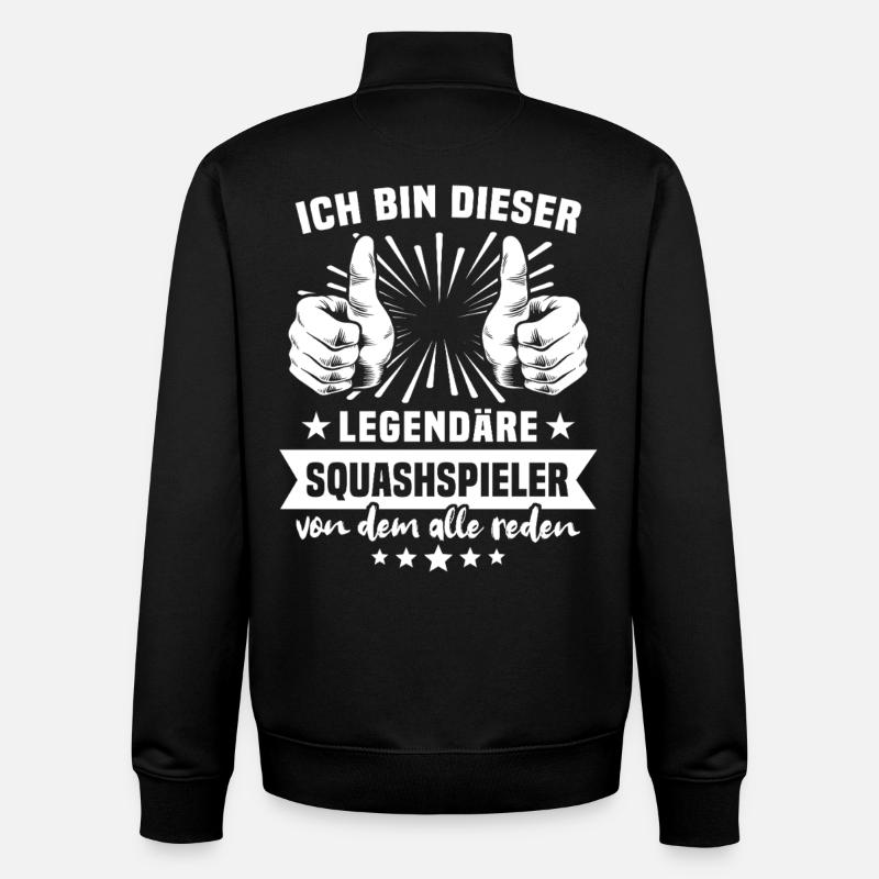 Squash player legend - Unisex Organic Zip Sweatshirt by Stanley/Stella - black