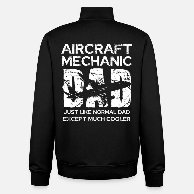 Flugzeugmechaniker Papa: Einzigartig - Unisex Organic Zip Sweatshirt von Stanley/Stella - Schwarz