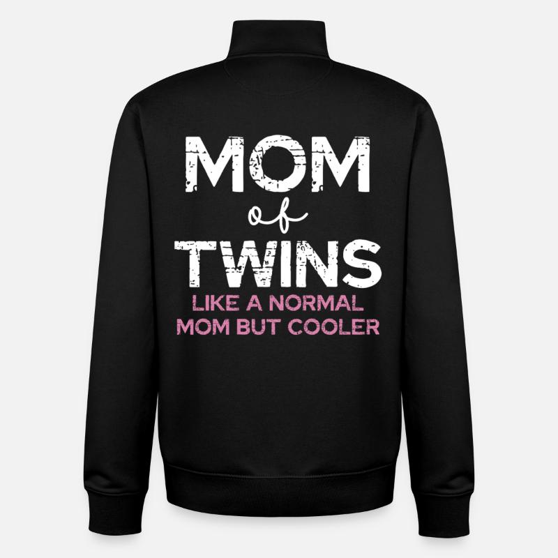 Maman de jumeaux – Diction cool - Sweat zippé unisexe en coton bio Stanley/Stella - noir