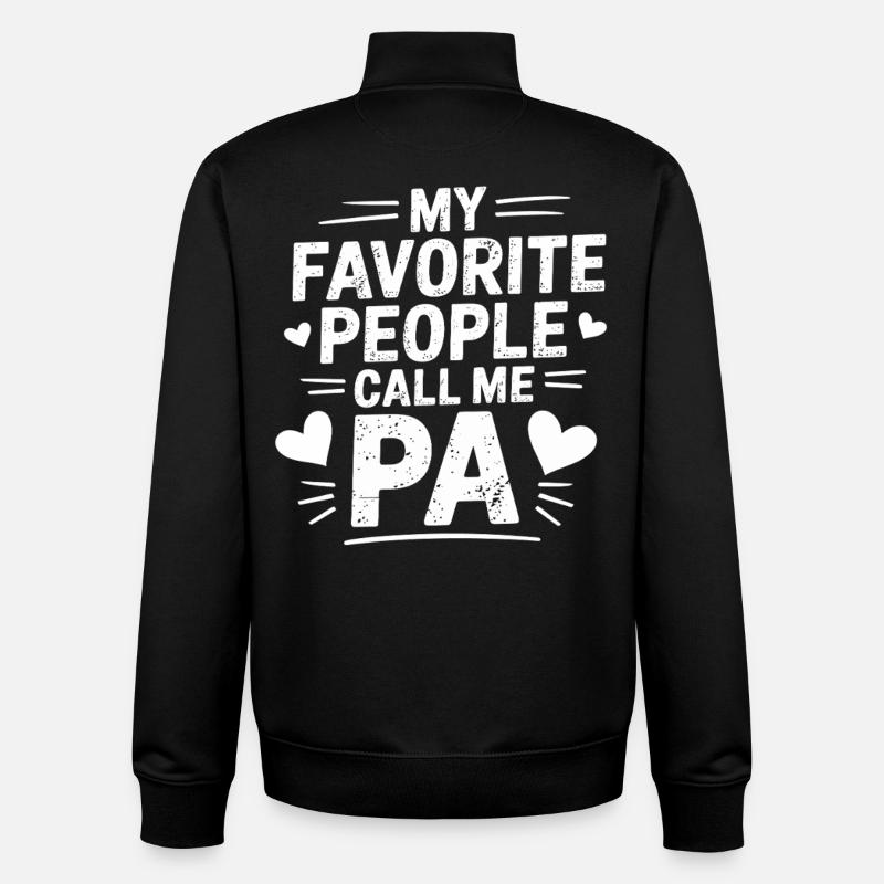 Ma personne préférée m’appelle papa - Sweat zippé unisexe en coton bio Stanley/Stella - noir