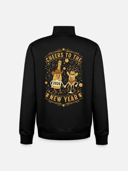 Prost auf die Neujahrsfeier 2026 - Unisex Organic Zip Sweatshirt von Stanley/Stella - Schwarz