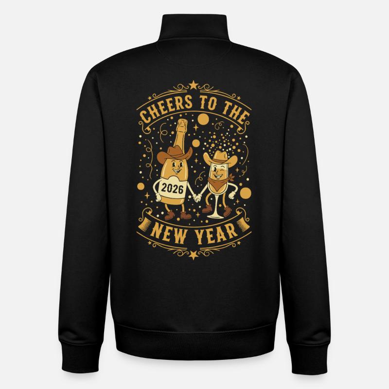Prost auf die Neujahrsfeier 2026 - Unisex Organic Zip Sweatshirt von Stanley/Stella - Schwarz