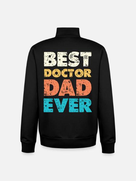 Best Doctor Dad Ever - Unisex Organic Zip Sweatshirt by Stanley/Stella - black