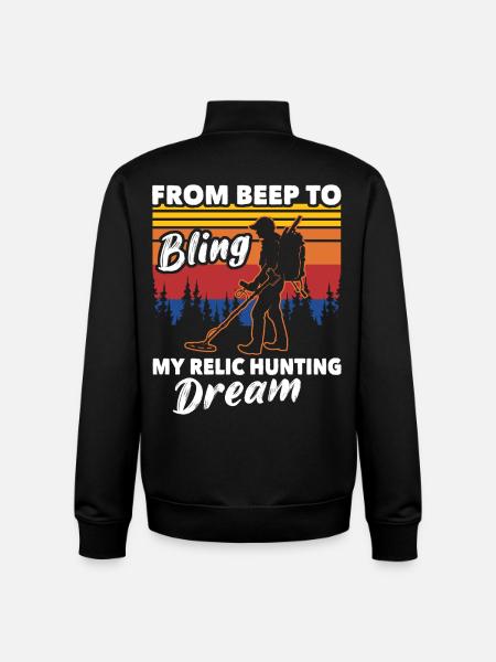 Metal Detector Relics Search - Unisex Organic Zip Sweatshirt by Stanley/Stella - black