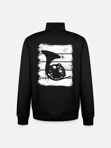 Sketch French horn - Unisex Organic Zip Sweatshirt by Stanley/Stella - black