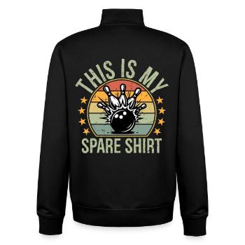 Funny This Is My Spare Shirt Bowling Alley Gutter  - Unisex Organic Zip Sweatshirt von Stanley/Stella - Schwarz - Hinten - AI Model Male 185 light (185cm)