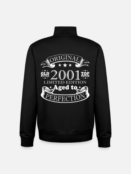 Born in 2001 - Unisex Organic Zip Sweatshirt by Stanley/Stella - black
