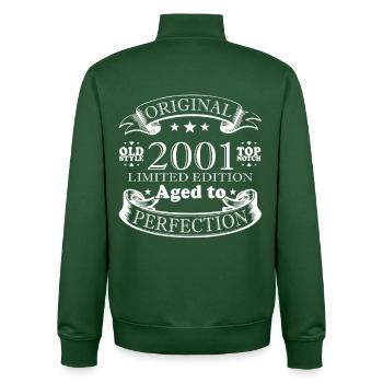 Né en 2001 - Sweat zippé unisexe en coton bio Stanley/Stella - vert bouteille - Dos - AI Model Male 185 dark (185cm)