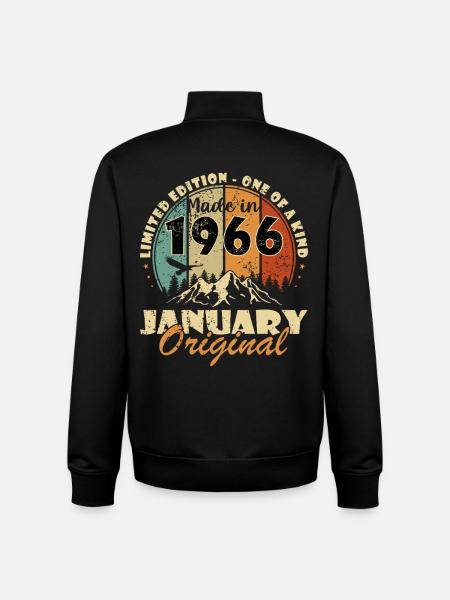 Janvier 1966 Original - Sweat zippé unisexe en coton bio Stanley/Stella - noir