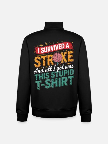 Überlebt Schlaganfall Shirt - Unisex Organic Zip Sweatshirt von Stanley/Stella - Schwarz