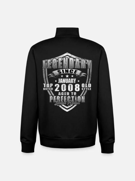 18th Birthday Original January 2008 - Unisex Organic Zip Sweatshirt by Stanley/Stella - black
