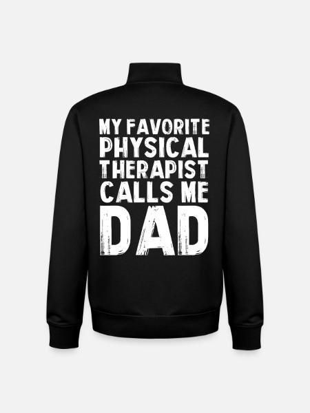 My Favorite Physical Therapist Dad - Unisex Organic Zip Sweatshirt by Stanley/Stella - black