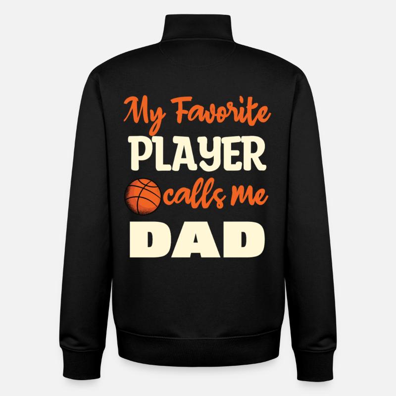 Mon joueur préféré m’appelle Papa - Sweat zippé unisexe en coton bio Stanley/Stella - noir