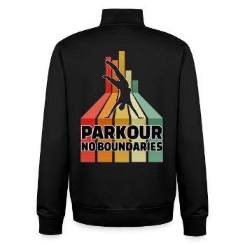 Parkour No Boundaries - Unisex Organic Zip Sweatshirt by Stanley/Stella - black - Back - AI Model Male 185 light (185cm)