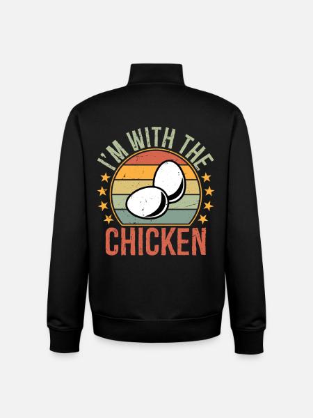 I'm with The Chicken Egg - Unisex Organic Zip Sweatshirt by Stanley/Stella - black