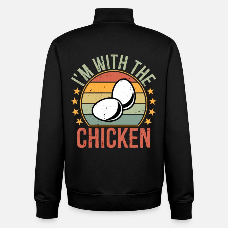 I'm with The Chicken Egg - Unisex Organic Zip Sweatshirt von Stanley/Stella - Schwarz