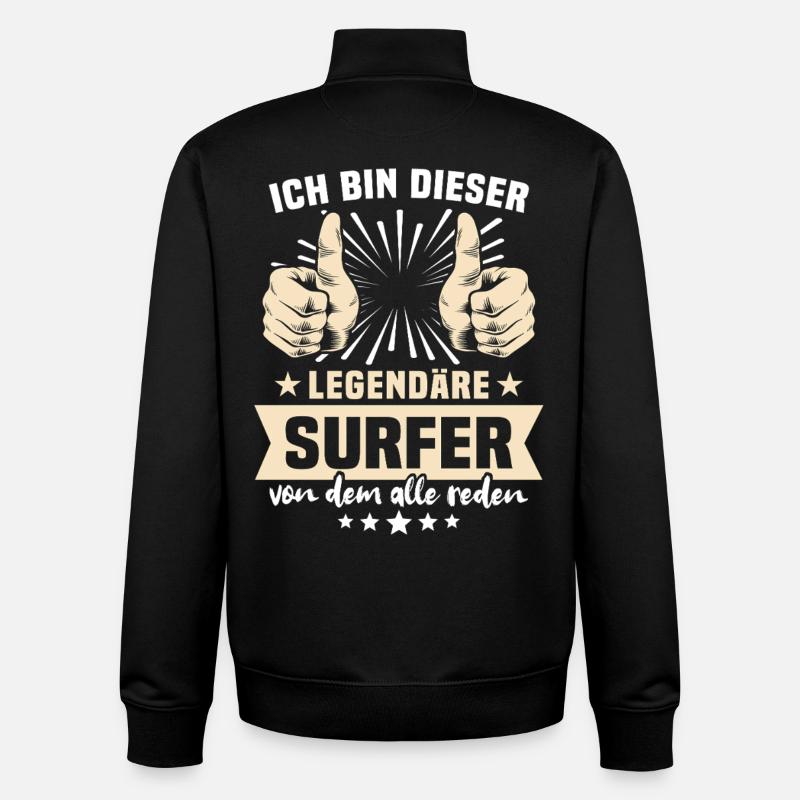 Surfer Sprüche - Unisex Organic Zip Sweatshirt von Stanley/Stella - Schwarz