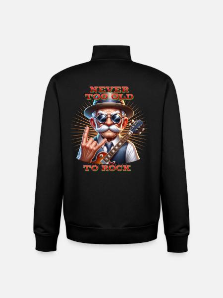 Papa_Rock_N_Roll - Unisex Organic Zip Sweatshirt by Stanley/Stella - black