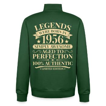Jahrgang 1956 Baujahr Vintage Geburtstag - Unisex Organic Zip Sweatshirt von Stanley/Stella - Flaschengrün - Hinten - AI Model Male 185 dark (185cm)