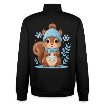 Winterliches Eichhörnchen Motiv - Unisex Organic Zip Sweatshirt von Stanley/Stella - Schwarz - Hinten - AI Model Male 185 light (185cm)