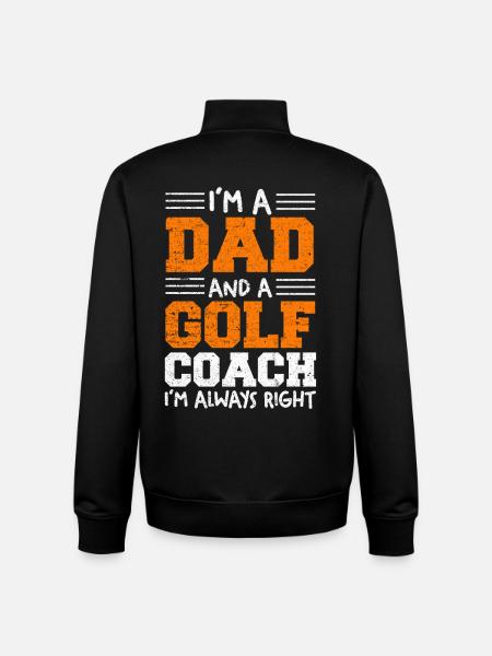 Ich bin Dad und Golf-Coach - Unisex Organic Zip Sweatshirt von Stanley/Stella - Schwarz
