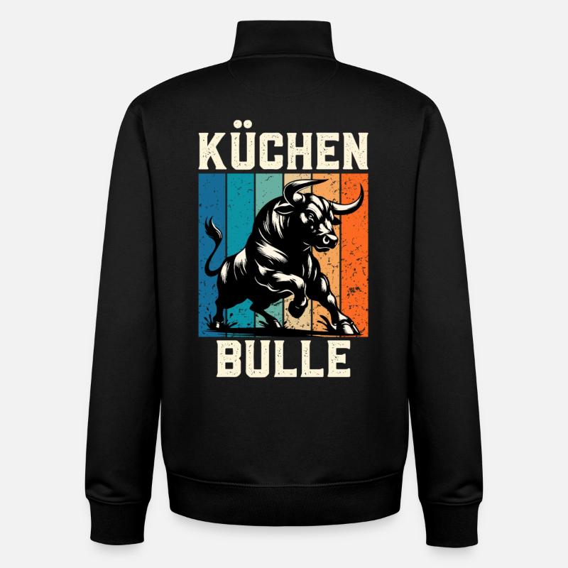 Chef KÜCHENBULLE Chefs Fun - Unisex Organic Zip Sweatshirt by Stanley/Stella - black