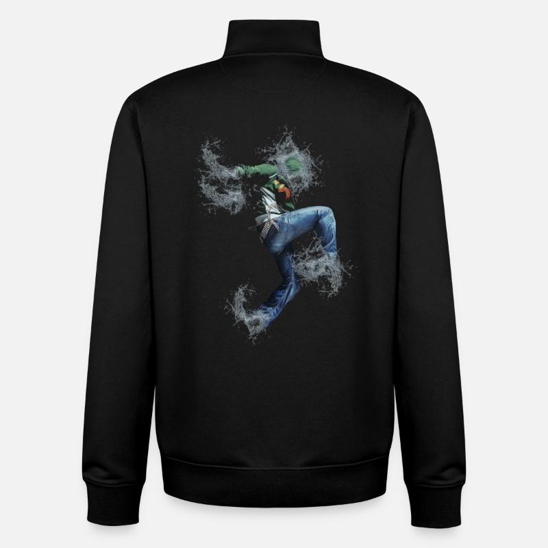 Garçon du Parkour - Sweat zippé unisexe en coton bio Stanley/Stella - noir