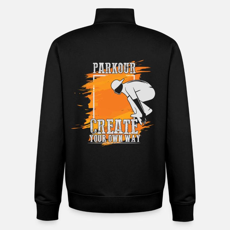 Parkour Create Your Own Way - Unisex Organic Zip Sweatshirt by Stanley/Stella - black