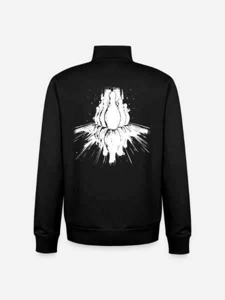 Bowling Drawing - Unisex Organic Zip Sweatshirt by Stanley/Stella - black