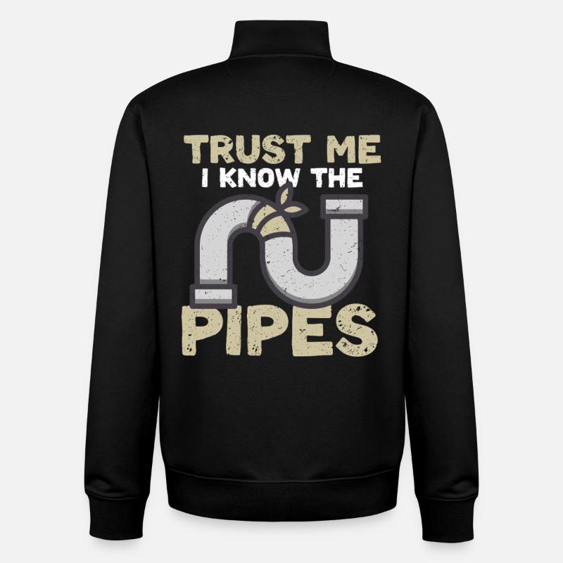 Pipe Layer Pipeline Builder - Unisex Organic Zip Sweatshirt by Stanley/Stella - black